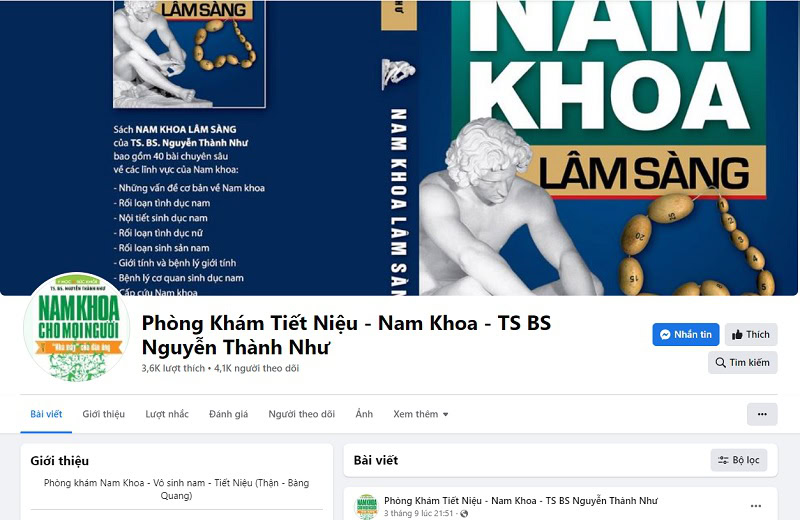 Phòng Khám Tiết Niệu Của Tiến Sĩ, Bác Sĩ Nguyễn Thành Như